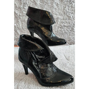 Gianni Bini‎ Womens 6.5 Black Patent Leather Stiletto Heeled Witch Boots Wicked